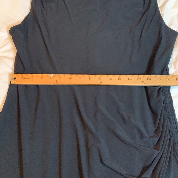 Lane Bryant Sleeveless Rouched Tie Ruffle Hem Black Dress Women’s Size 14/16 NWT - Picture 14 of 15